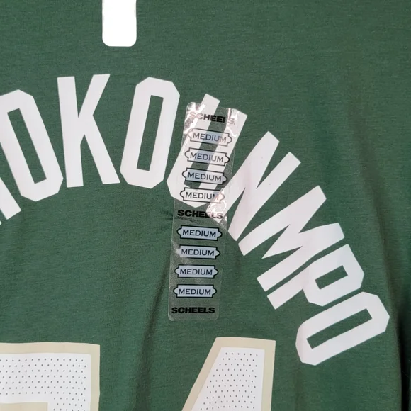 Nike Dri-Fit The Nike Tee Athletic Fit Milwakee Bucks Antetokounmpo Shirt Size M - Picture 6 of 9